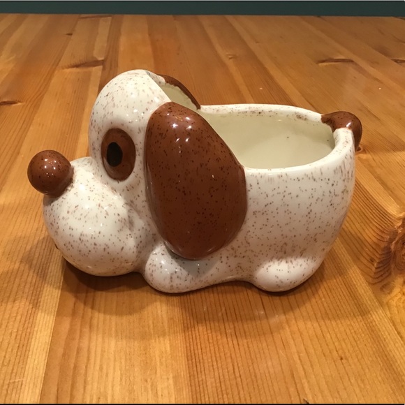VINTAGE PUPPY KITSCHY PLANTER-HE’S SPECKLED & SMILEY! - Picture 7 of 10